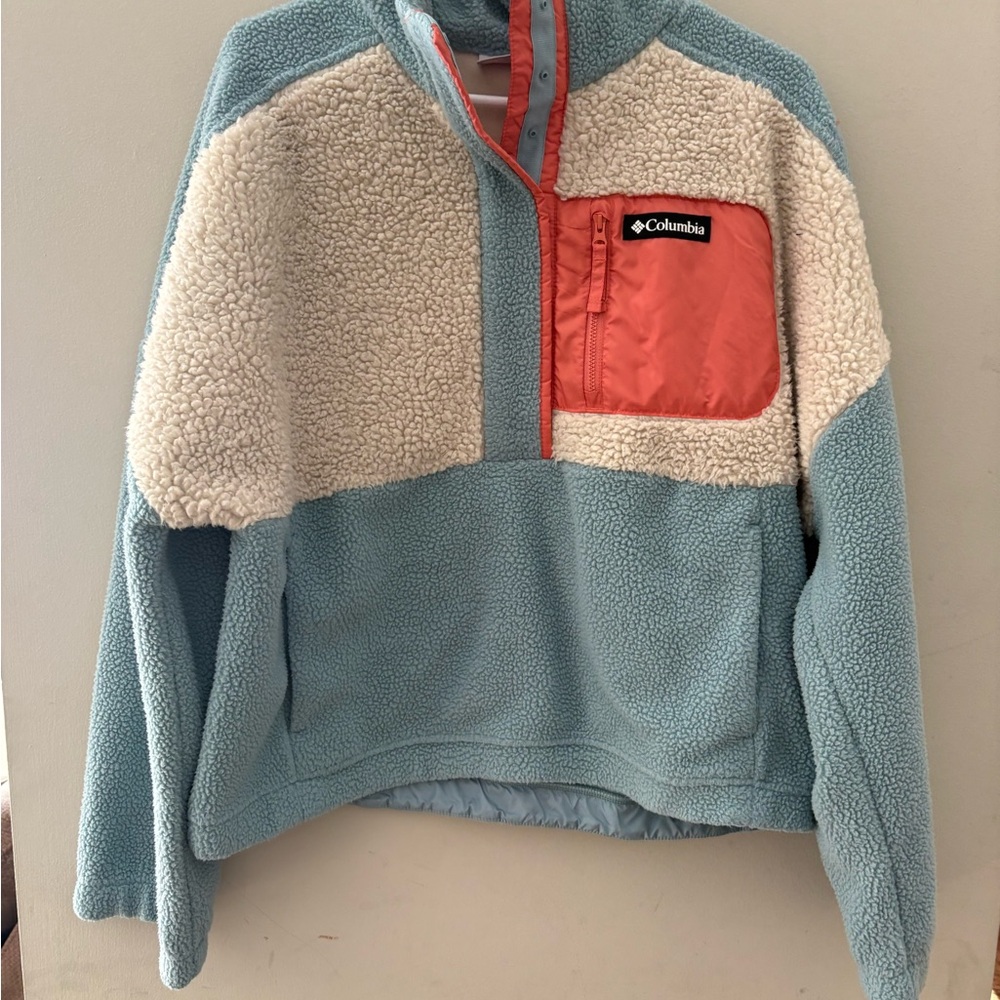 Columbia Quarter Fleece Jacket in Blue and Tan